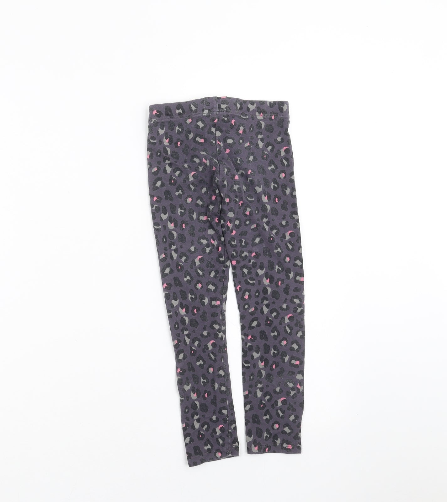 F&F Girls Grey Animal Print  Carrot Trousers Size 5-6 Years - leggings