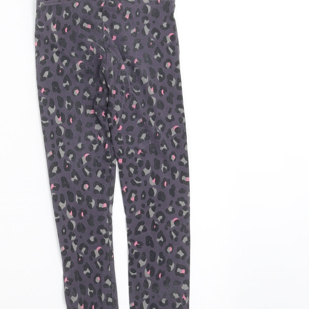 F&F Girls Grey Animal Print  Carrot Trousers Size 5-6 Years - leggings