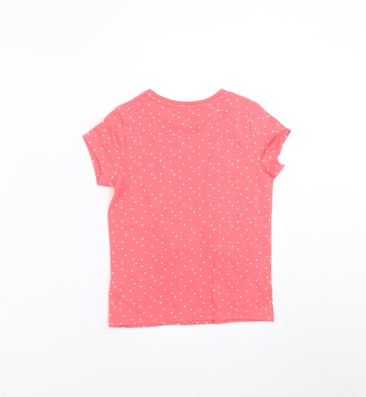 F&F Girls Pink Polka Dot  Basic T-Shirt Size 5-6 Years  - rabbit
