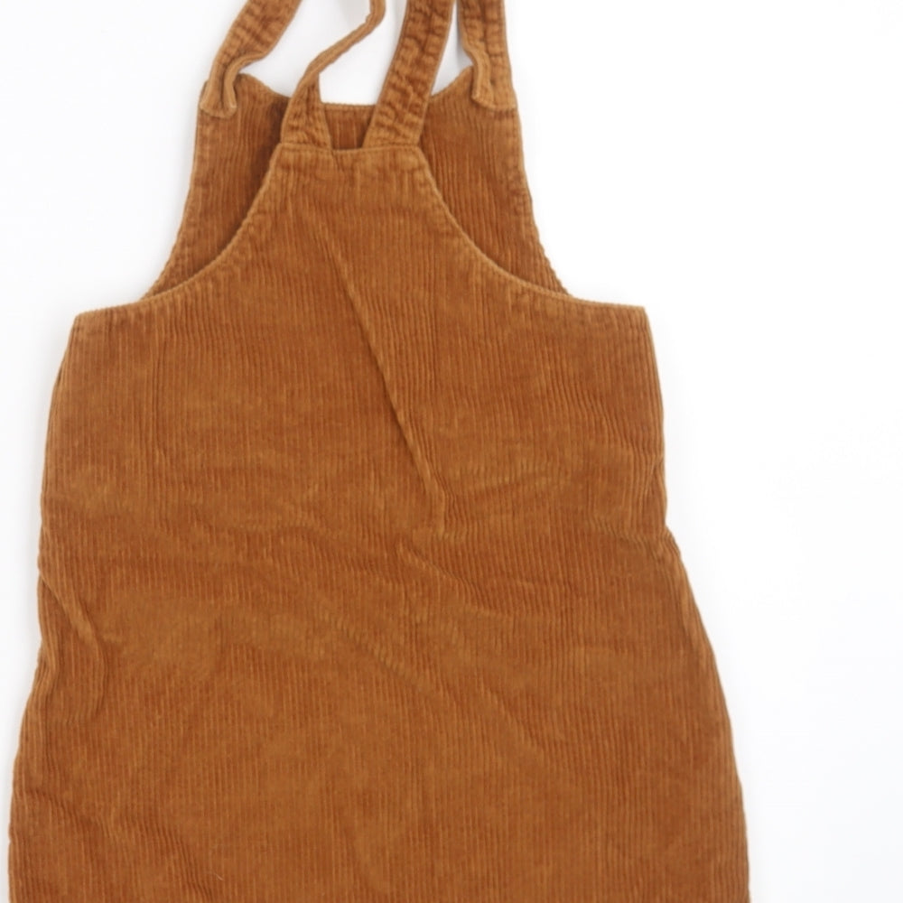 TU Girls Brown  Corduroy Pinafore/Dungaree Dress  Size 4-5 Years  - reindeer