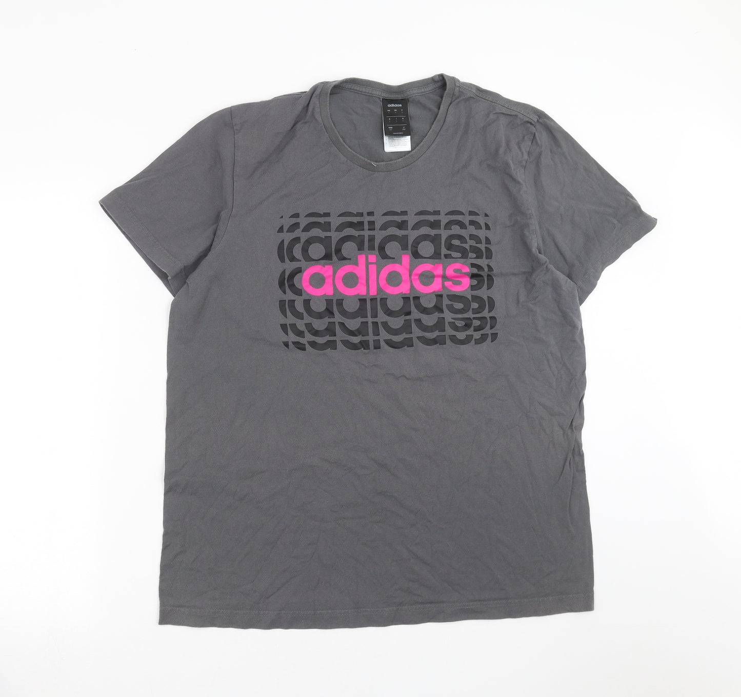 adidas Mens Grey    T-Shirt Size L