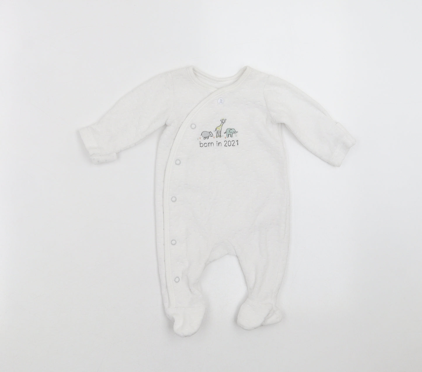 Little Nutmeg Baby White   Babygrow One-Piece Size Newborn  - Born in 2021