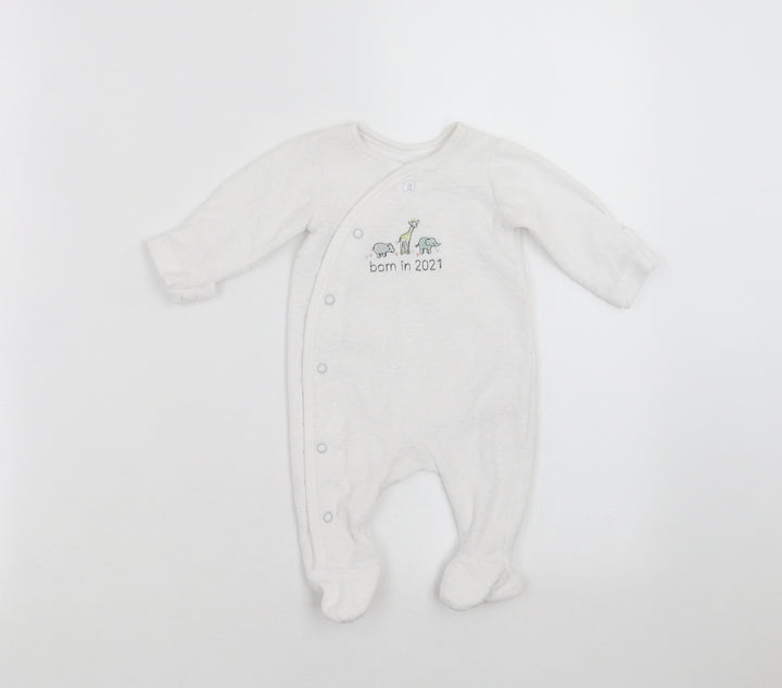 Little Nutmeg Baby White   Babygrow One-Piece Size Newborn  - Born in 2021