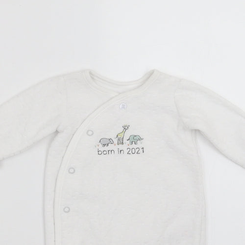 Little Nutmeg Baby White   Babygrow One-Piece Size Newborn  - Born in 2021