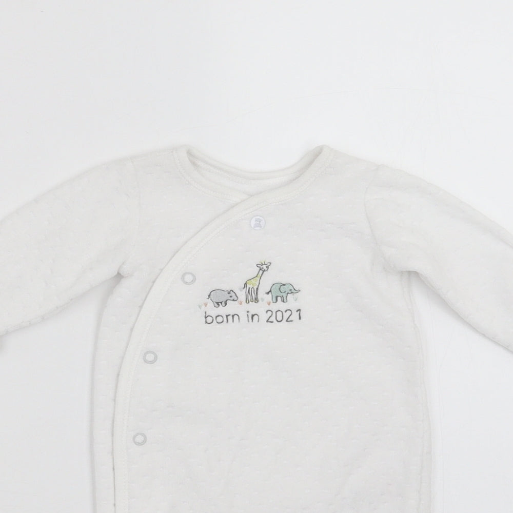 Little Nutmeg Baby White   Babygrow One-Piece Size Newborn  - Born in 2021