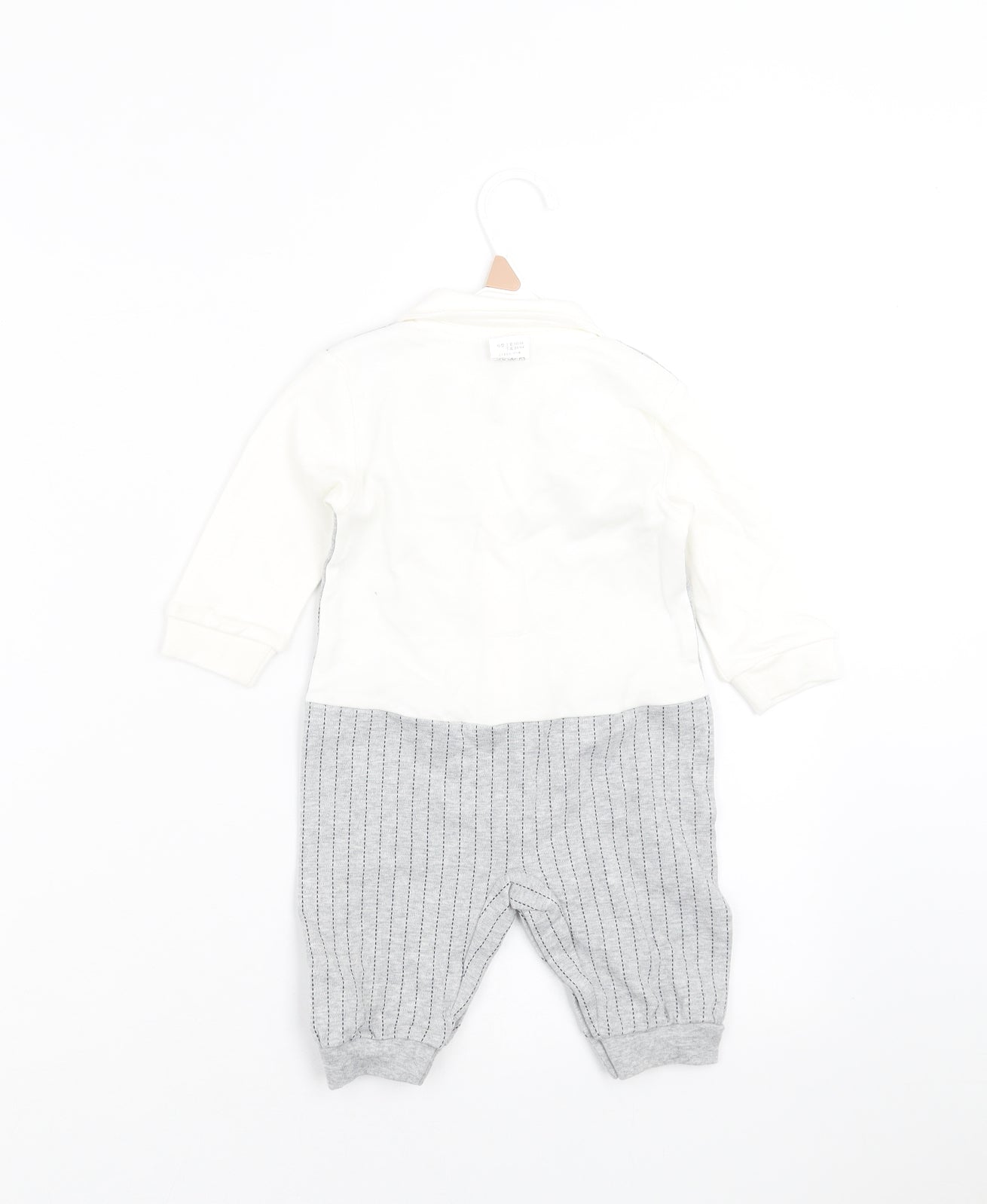 Nutmeg Baby Grey Striped  Bodysuit Outfit/Set Size 0-3 Months  - suit babygrow