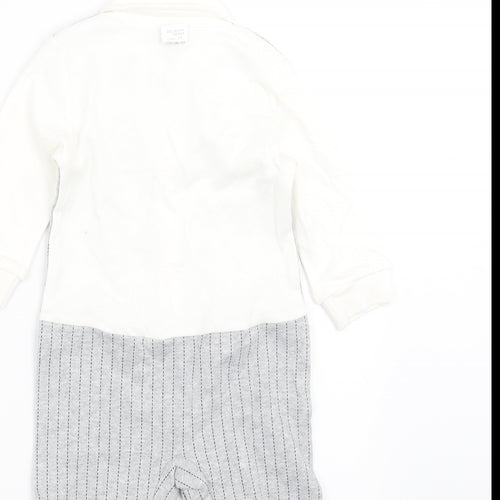 Nutmeg Baby Grey Striped  Bodysuit Outfit/Set Size 0-3 Months  - suit babygrow
