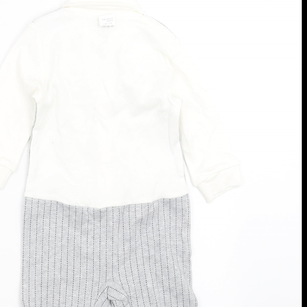 Nutmeg Baby Grey Striped  Bodysuit Outfit/Set Size 0-3 Months  - suit babygrow