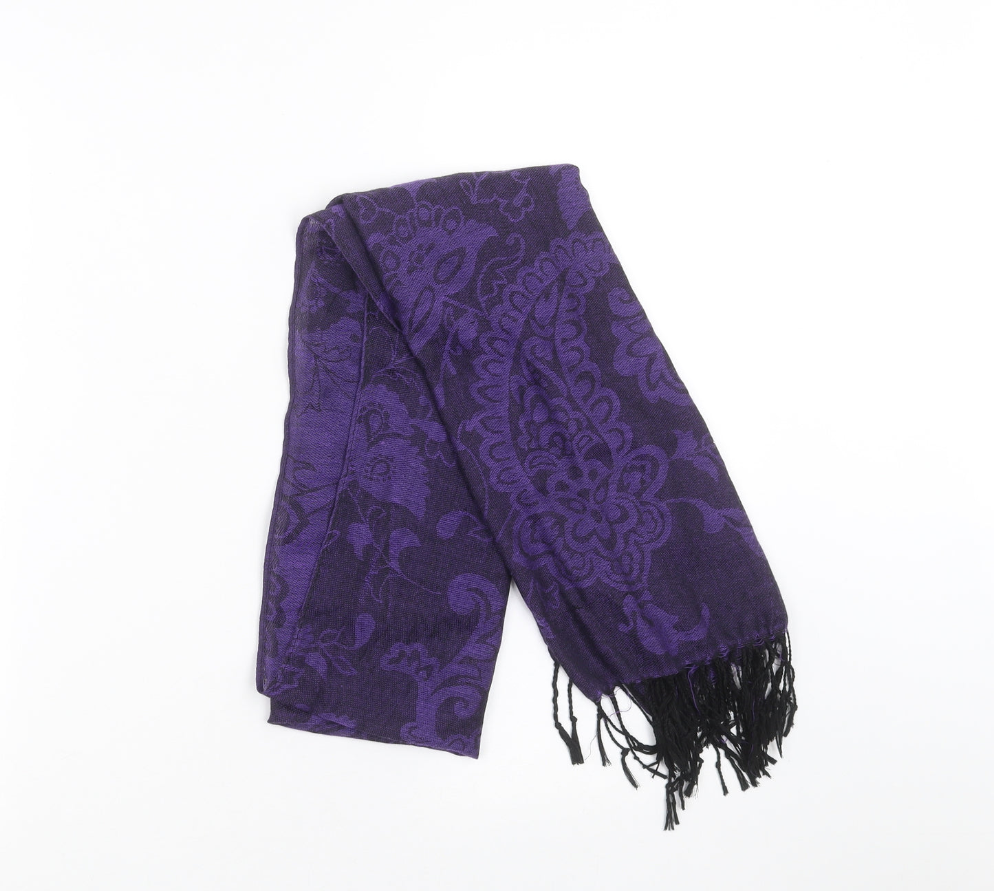 Preworn Womens Purple Floral   Scarf