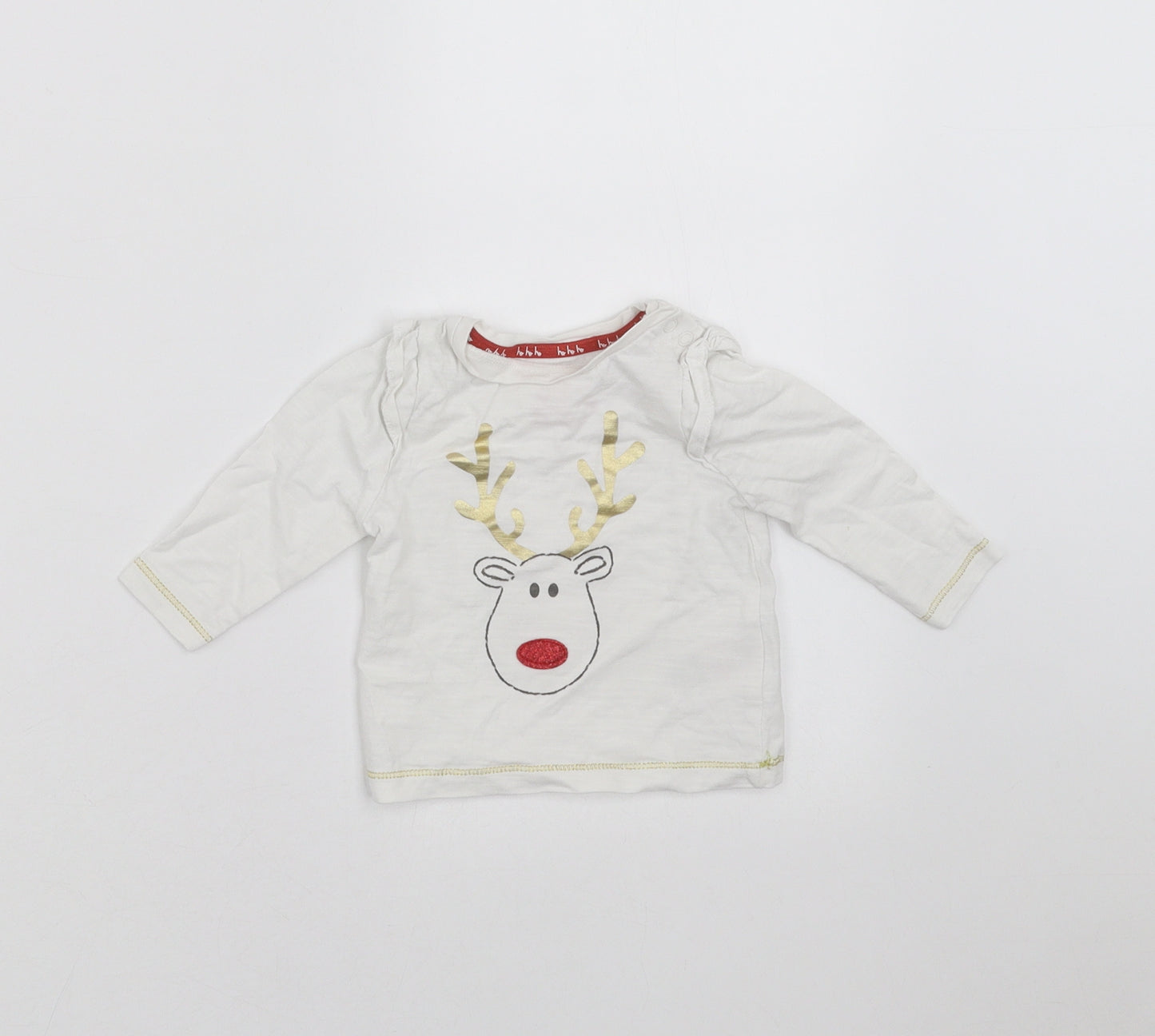 Mothercare Girls White   Basic T-Shirt Size 3-6 Months  - christmas