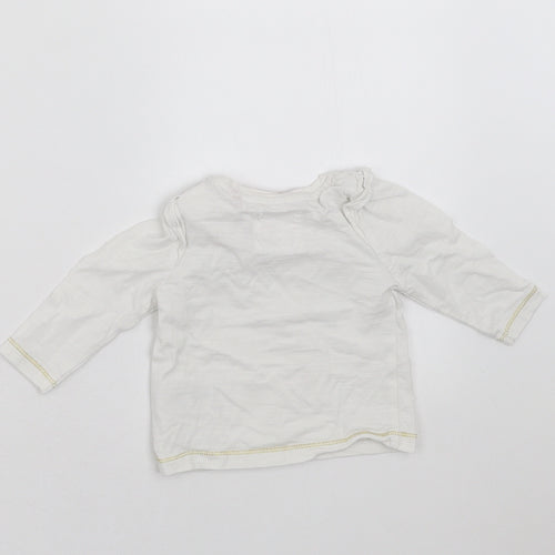 Mothercare Girls White   Basic T-Shirt Size 3-6 Months  - christmas