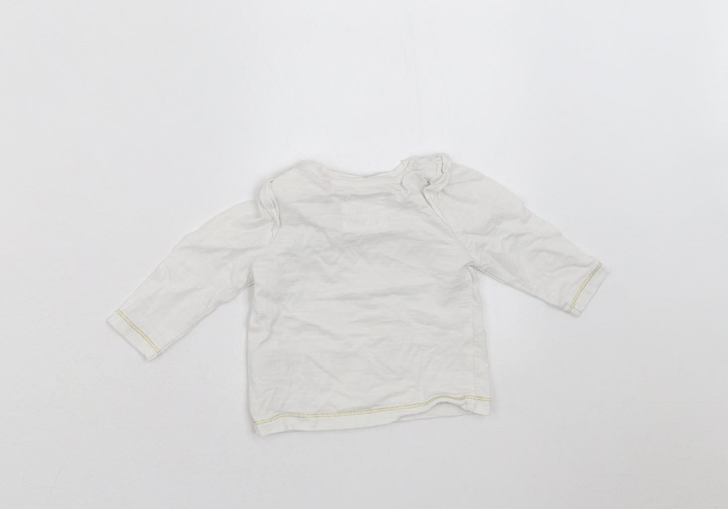 Mothercare Girls White   Basic T-Shirt Size 3-6 Months  - christmas