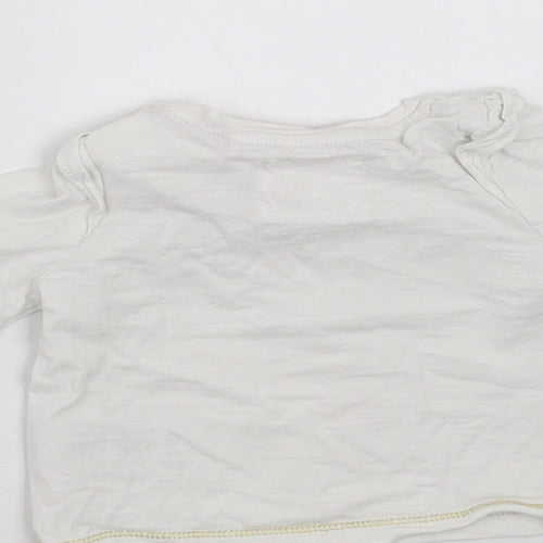 Mothercare Girls White   Basic T-Shirt Size 3-6 Months  - christmas