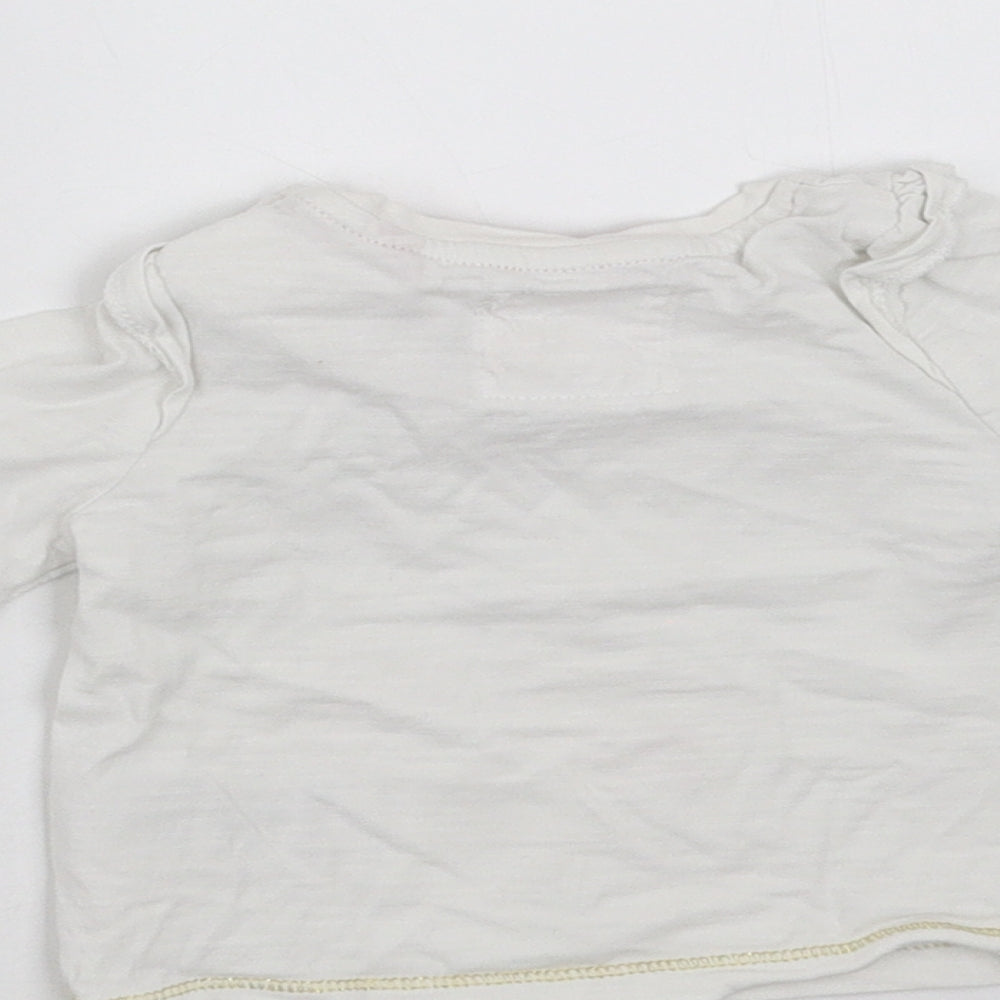 Mothercare Girls White   Basic T-Shirt Size 3-6 Months  - christmas