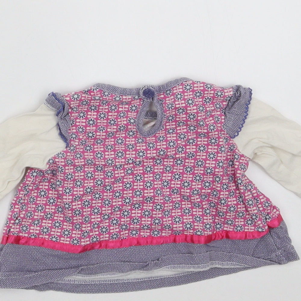 F&F Girls Blue Geometric  Basic T-Shirt Size 3-6 Months