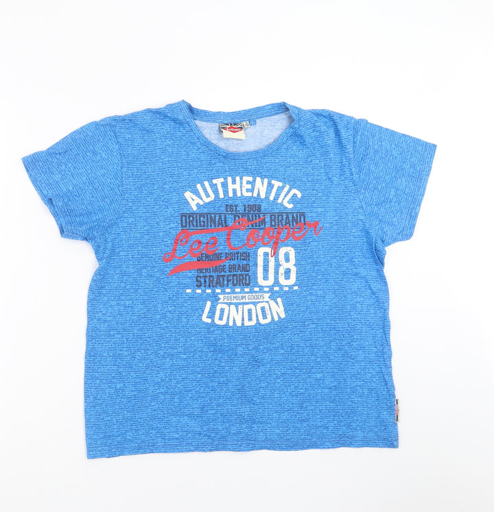 Lee Cooper Boys Blue Basic T-Shirt Size 13 Years