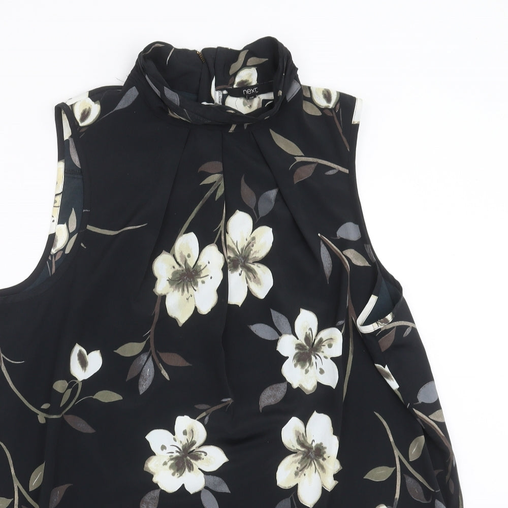 NEXT Womens Black Floral  Basic Blouse Size 20