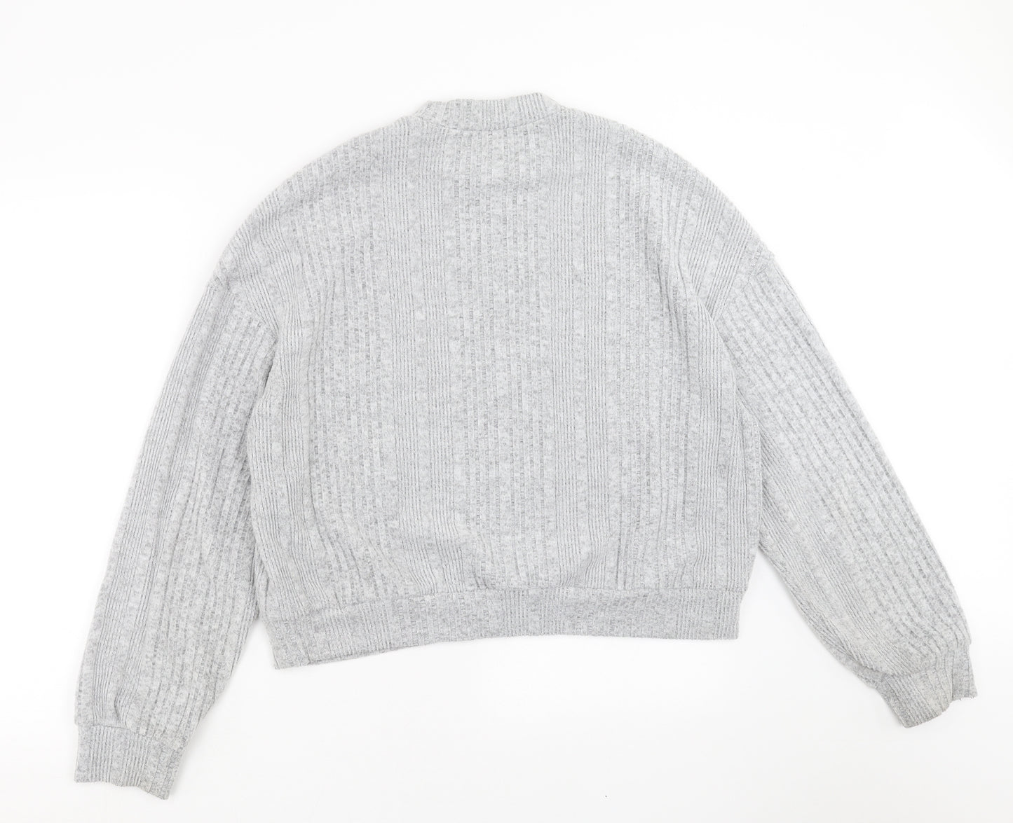 SheIn Womens Grey Striped Knit Pullover Jumper Size XL