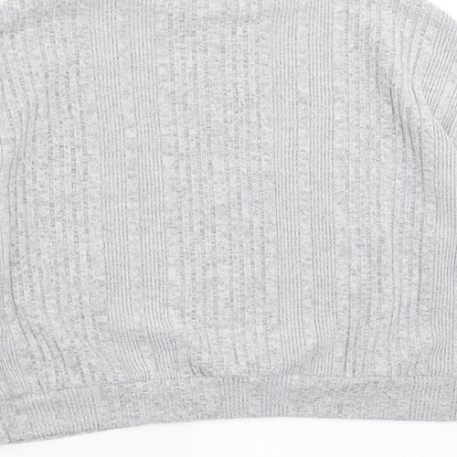 SheIn Womens Grey Striped Knit Pullover Jumper Size XL