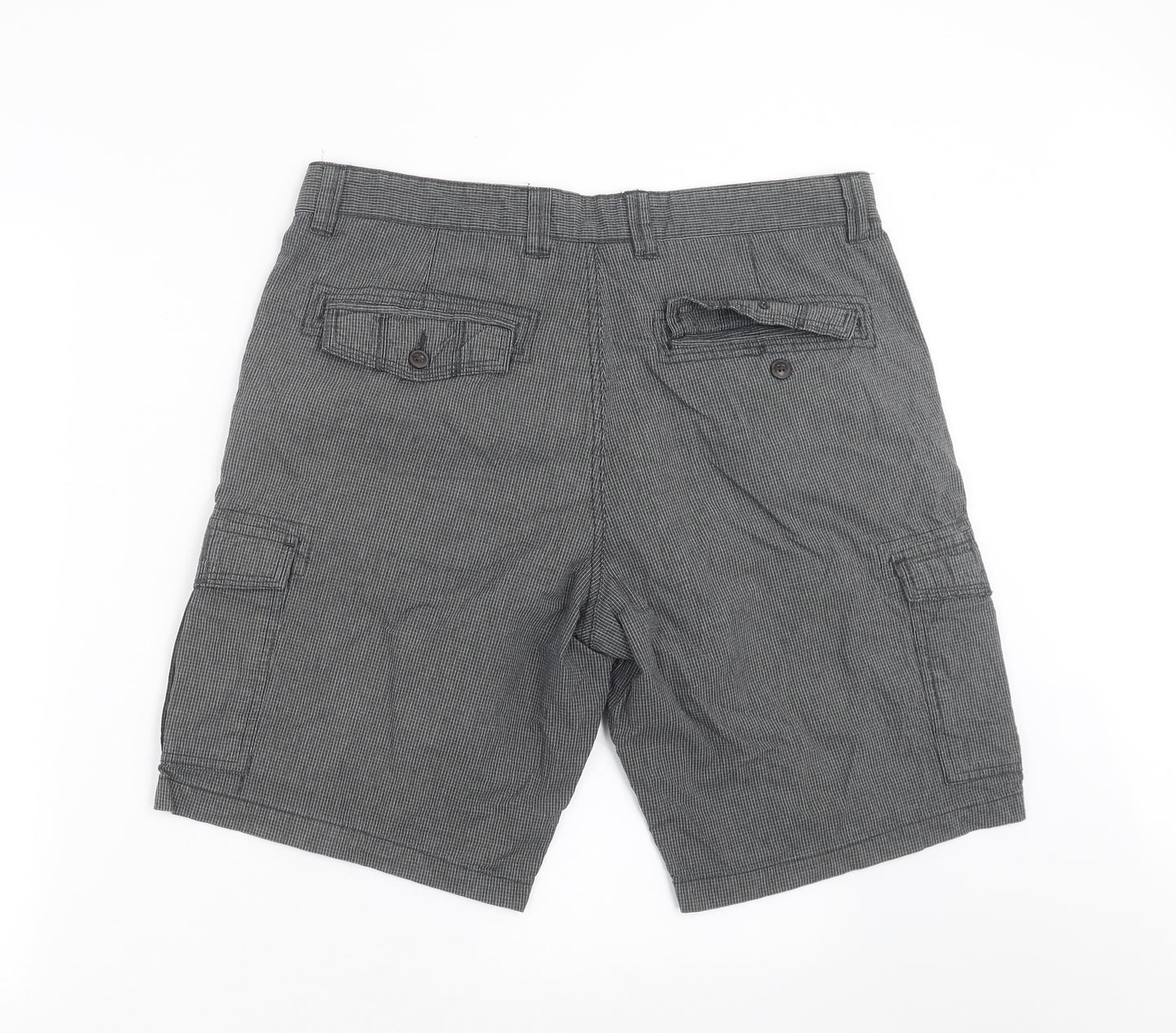 George Mens Green Check  Cargo Shorts Size 36 in