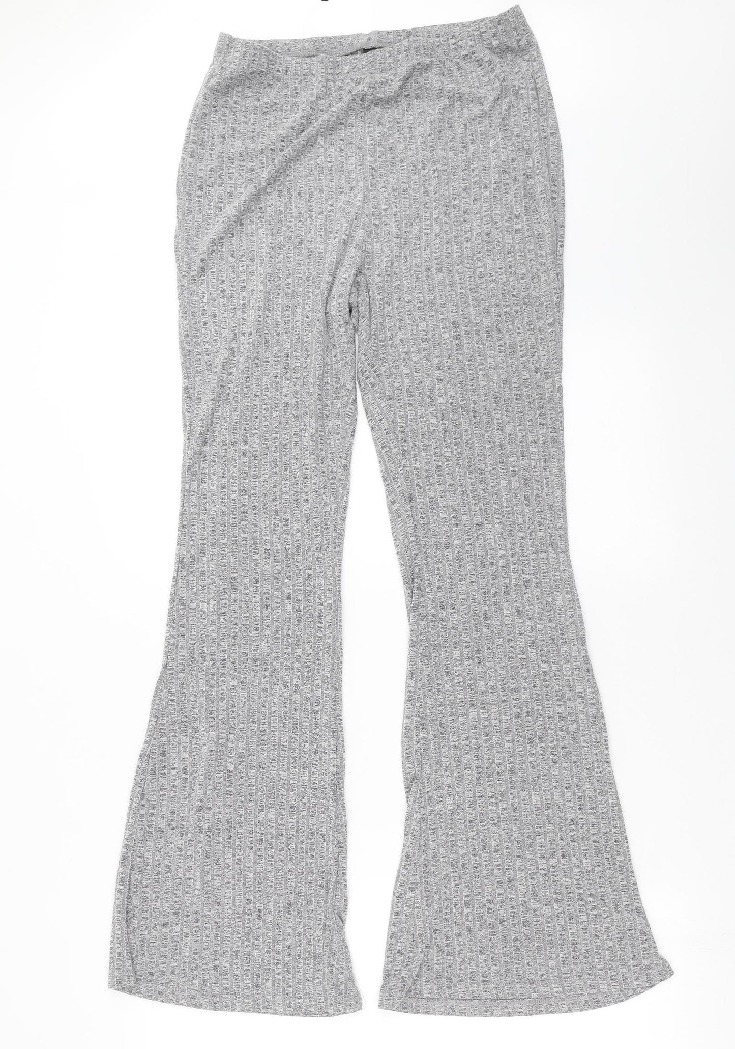 SheIn Womens Grey Striped  Trousers  Size L L33 in - flared