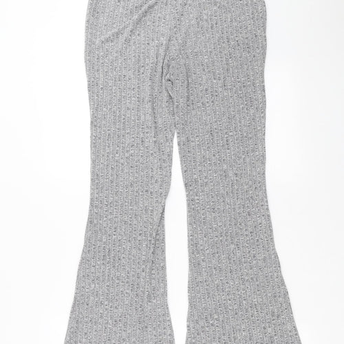 SheIn Womens Grey Striped  Trousers  Size L L33 in - flared