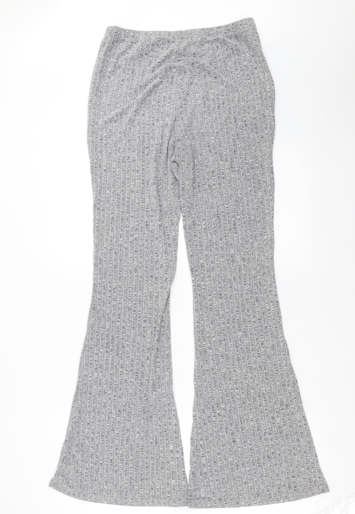 SheIn Womens Grey Striped  Trousers  Size L L33 in - flared