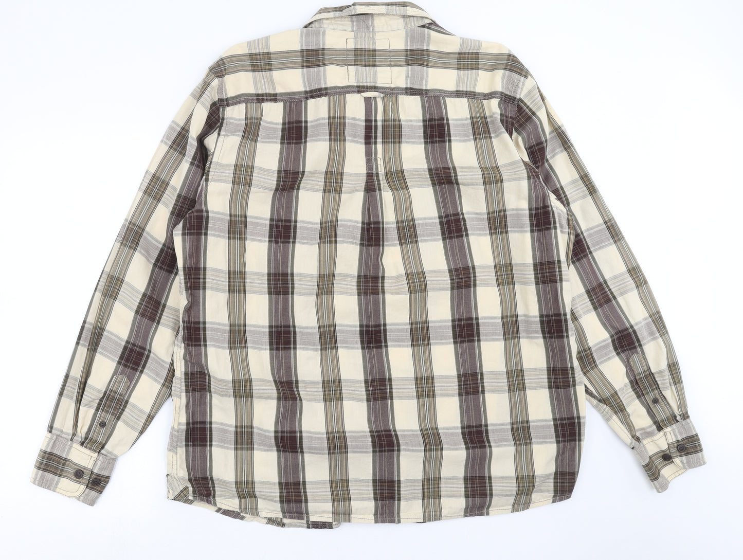 Marks and Spencer Mens Beige Check   Button-Up Size XL