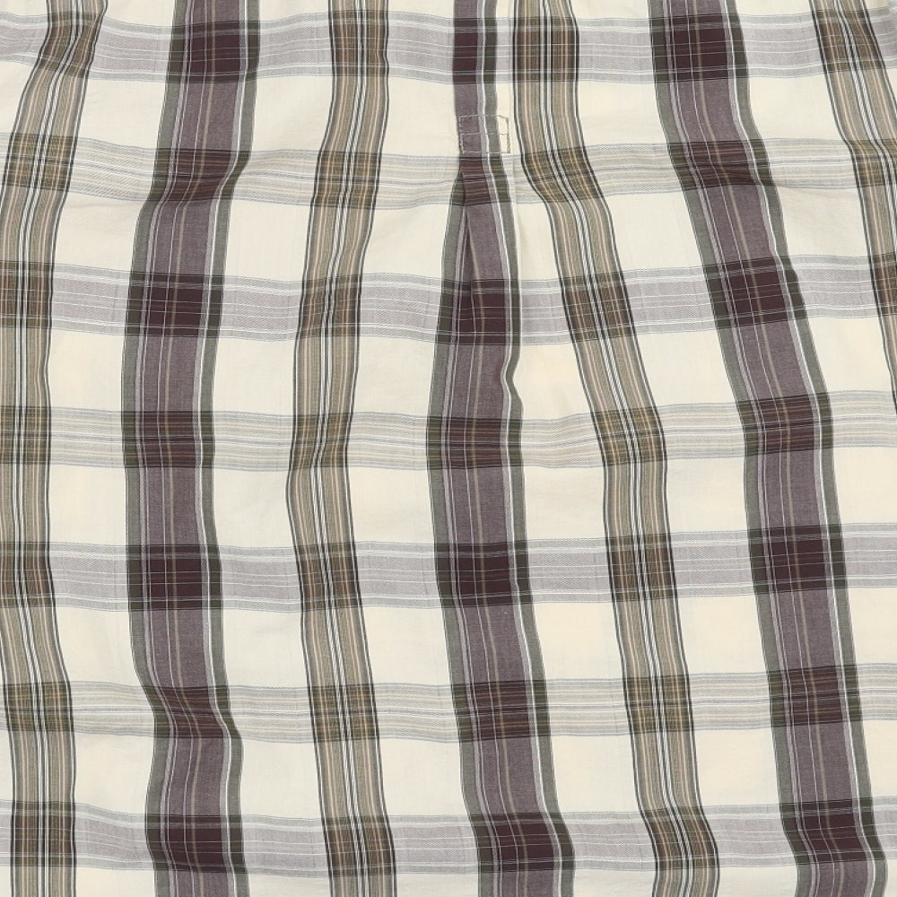 Marks and Spencer Mens Beige Check   Button-Up Size XL