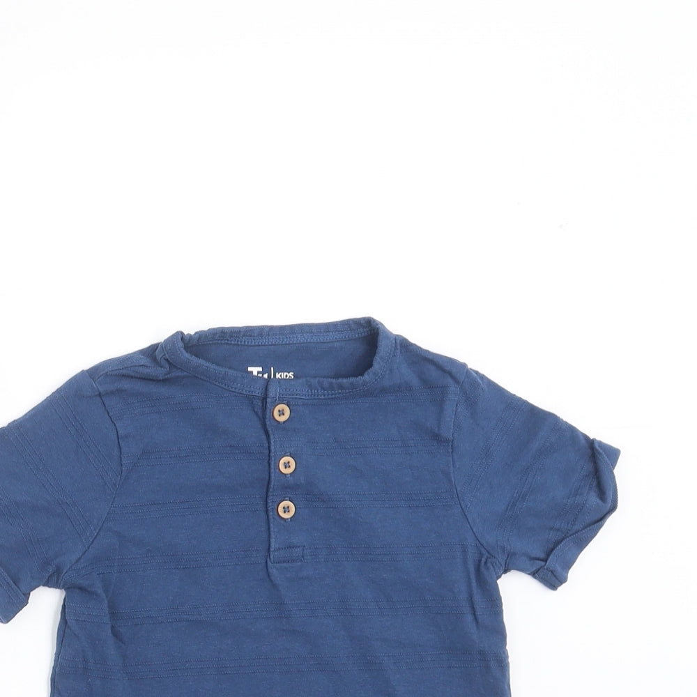 TU Boys Blue Striped  Basic T-Shirt Size 18-24 Months
