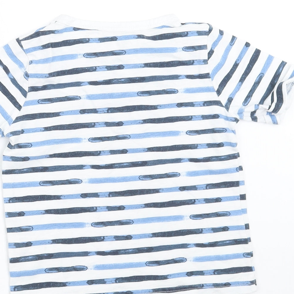 TU Boys Blue Striped  Basic T-Shirt Size 18-24 Months