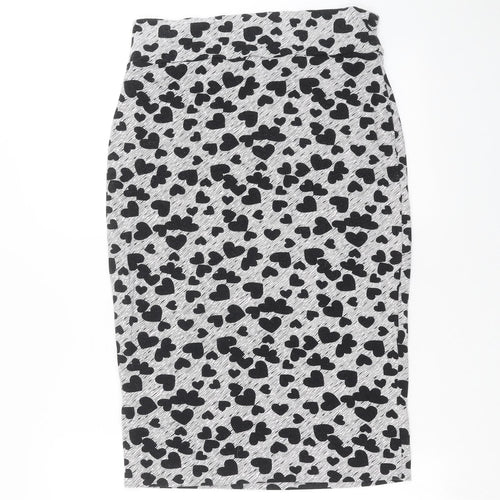 Papaya Womens Grey   Straight & Pencil Skirt Size 14  - hearts