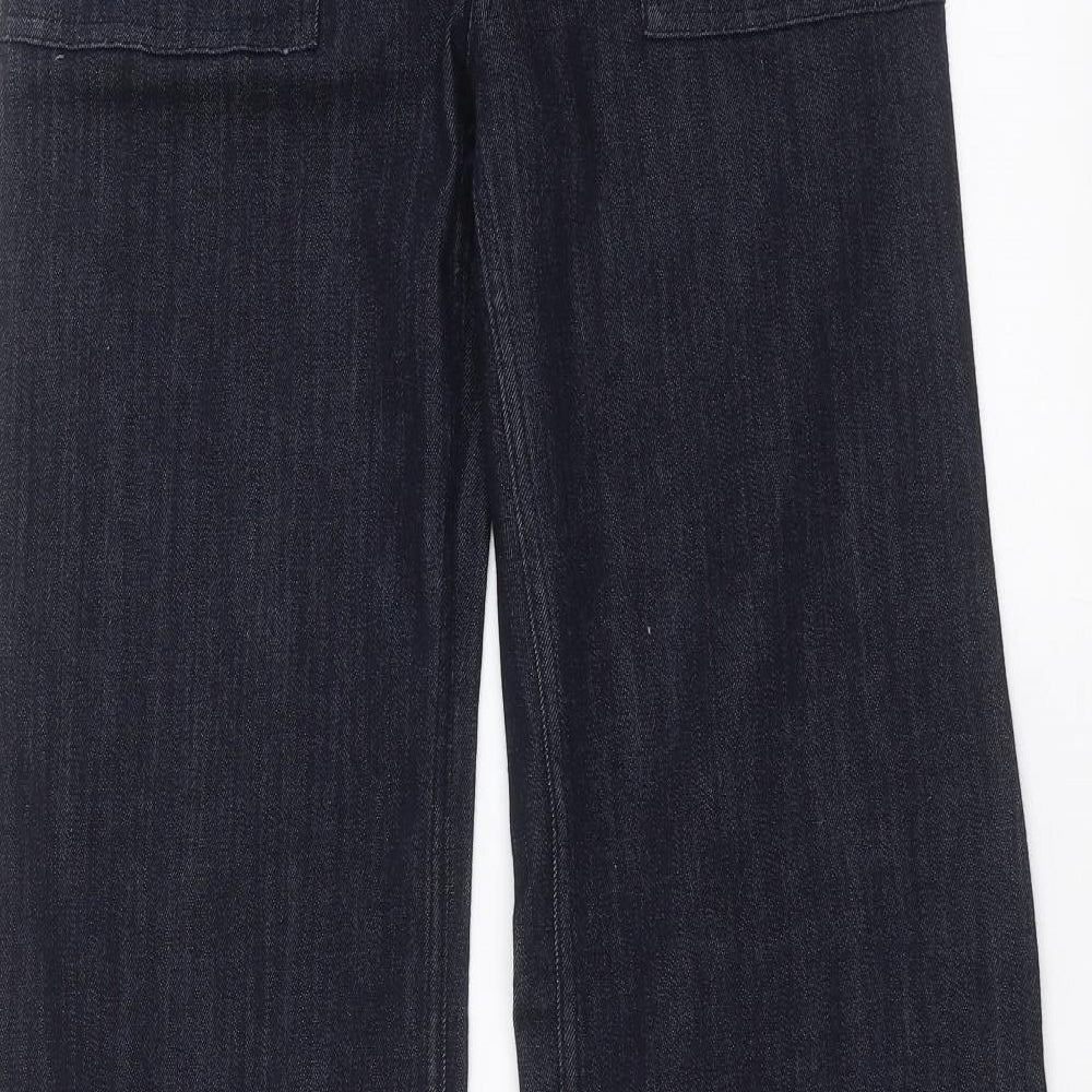 H&M Womens Blue  Denim Wide-Leg Jeans Size 12 L32 in