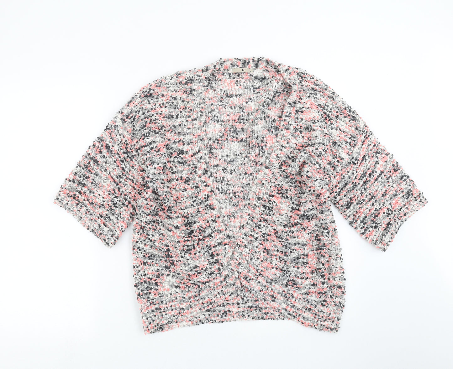 TU Womens Grey  Knit Cardigan Jumper Size 14