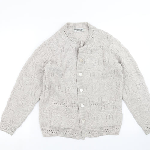 Beaumonde Paris Womens Beige Geometric Knit Cardigan Jumper Size 14