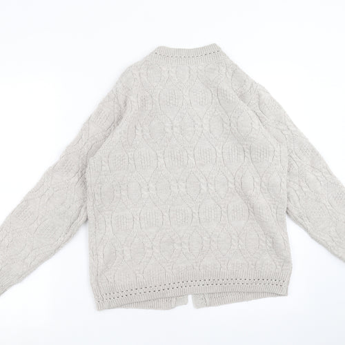 Beaumonde Paris Womens Beige Geometric Knit Cardigan Jumper Size 14