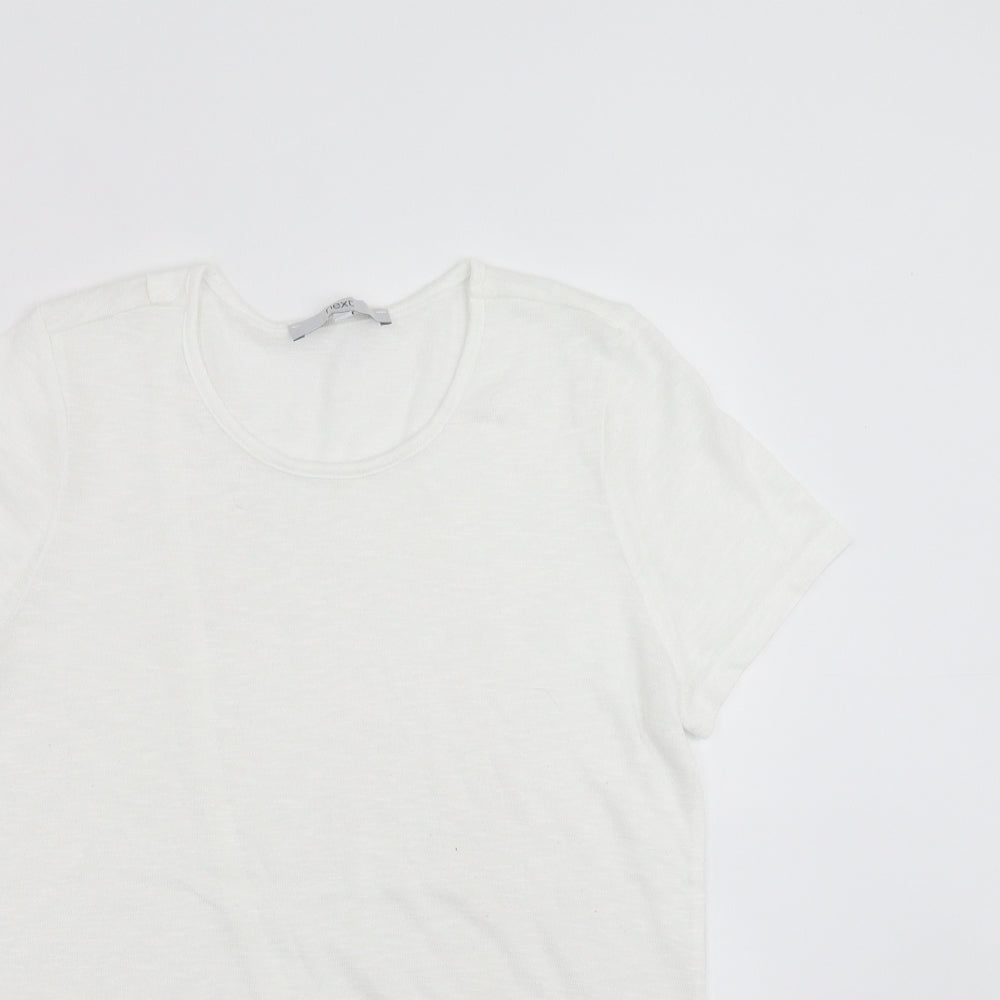 NEXT Womens White  Knit Pullover Jumper Size 14  - lace hem