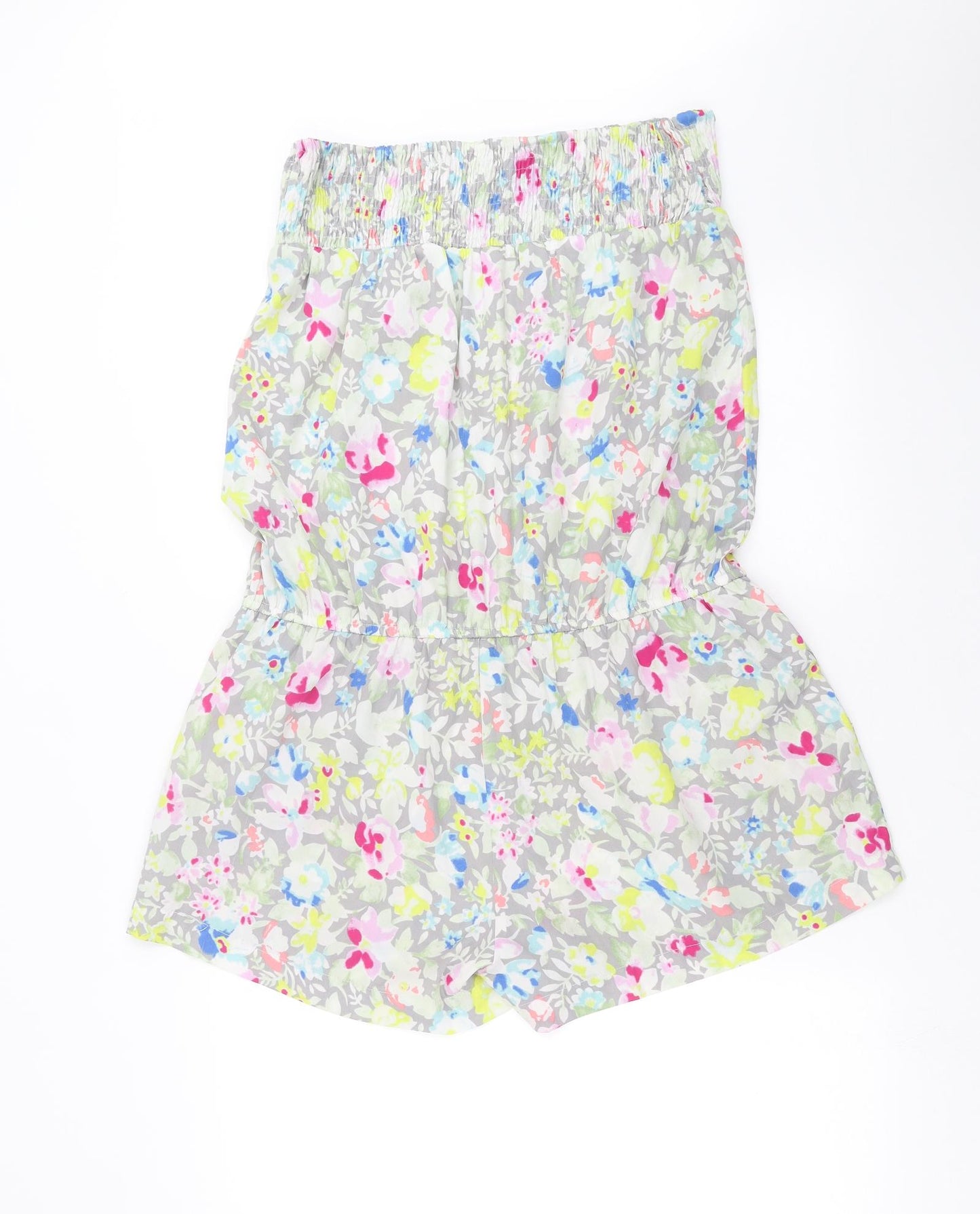 River Island Womens Grey Floral  Playsuit One-Piece Size XL