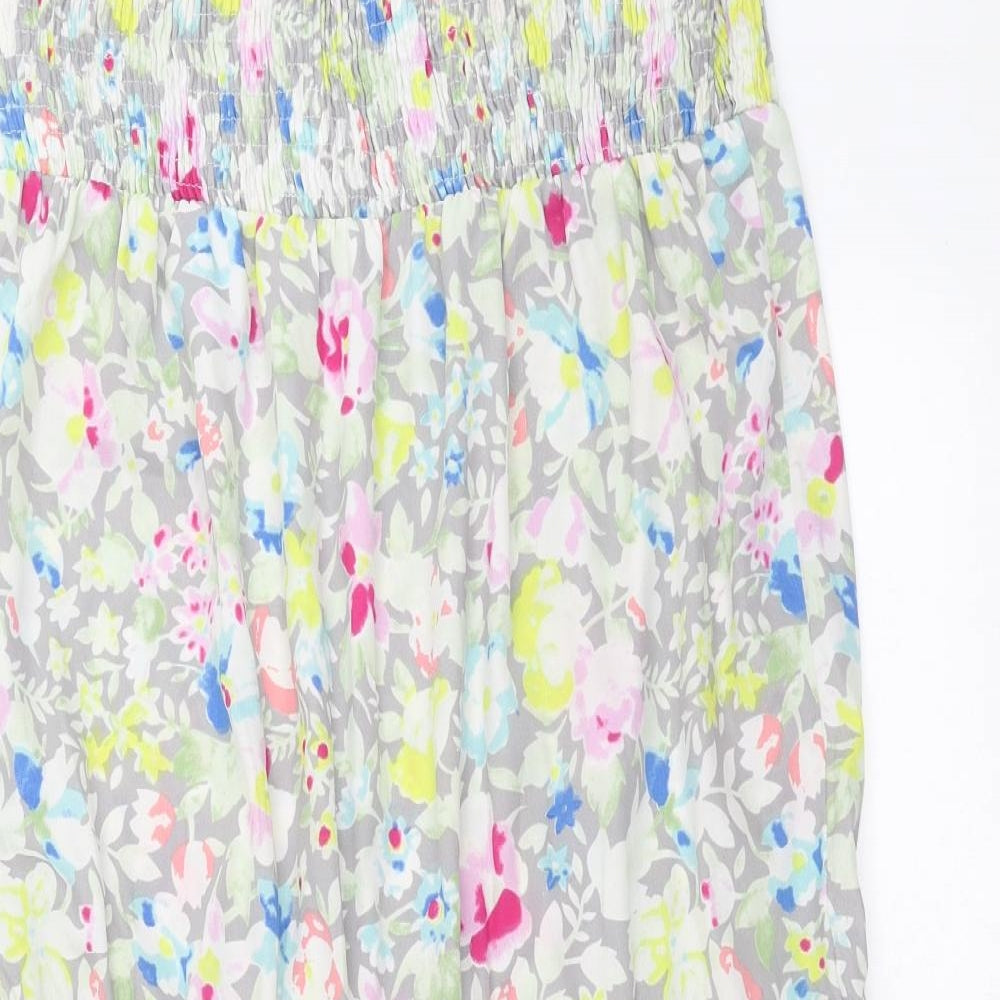 River Island Womens Grey Floral  Playsuit One-Piece Size XL