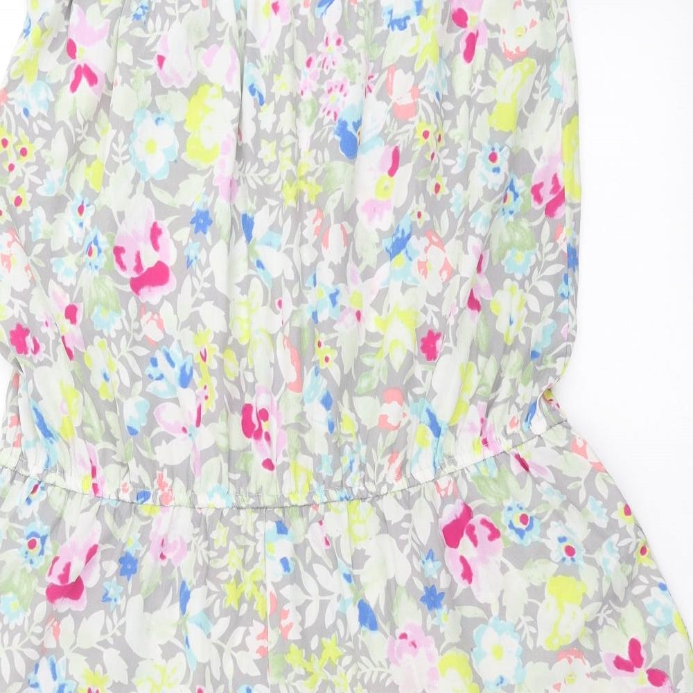 River Island Womens Grey Floral  Playsuit One-Piece Size XL