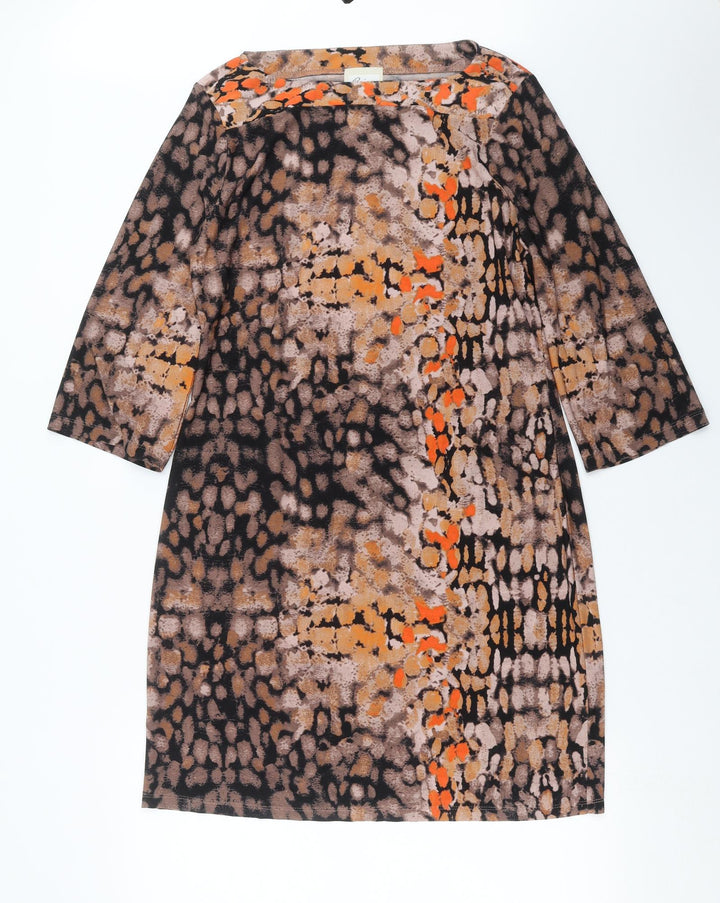 Beige Womens Black   Shift  Size 12  - Abstract Design