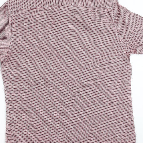 NEXT Mens Red Geometric   Button-Up Size S  - burgundy