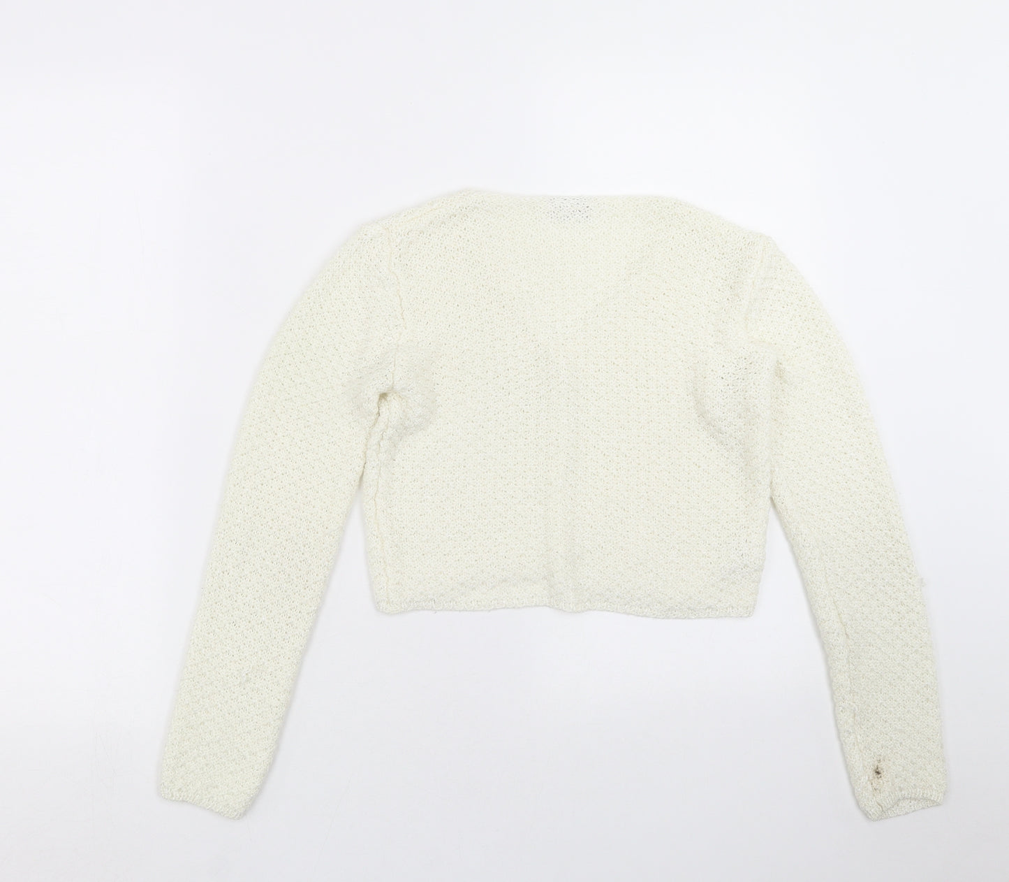 Matalan Girls Ivory   Cardigan Jumper Size 12-13 Years  - beaded