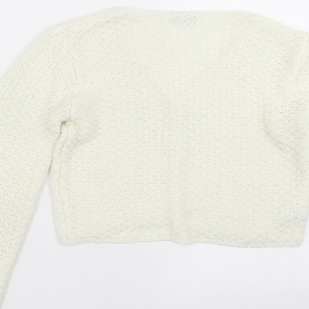 Matalan Girls Ivory   Cardigan Jumper Size 12-13 Years  - beaded