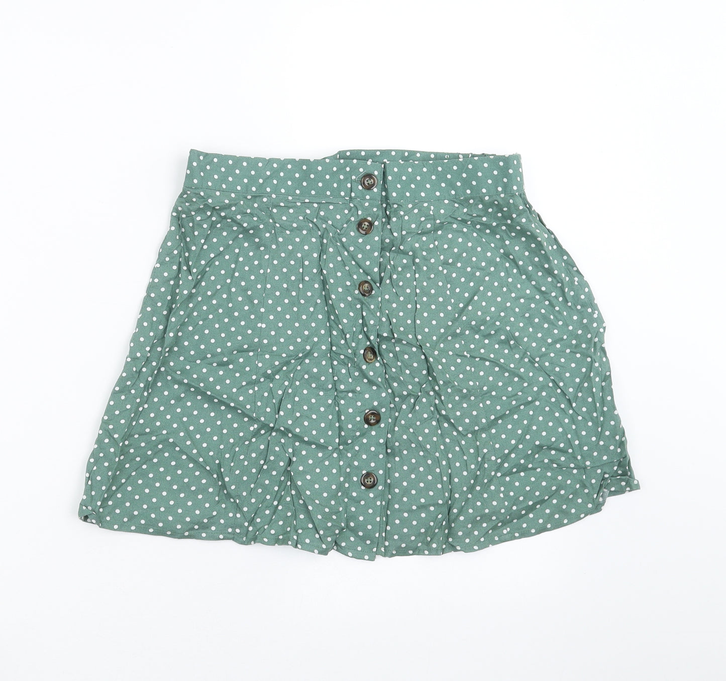 ASOS Womens Green Polka Dot  A-Line Skirt Size 10