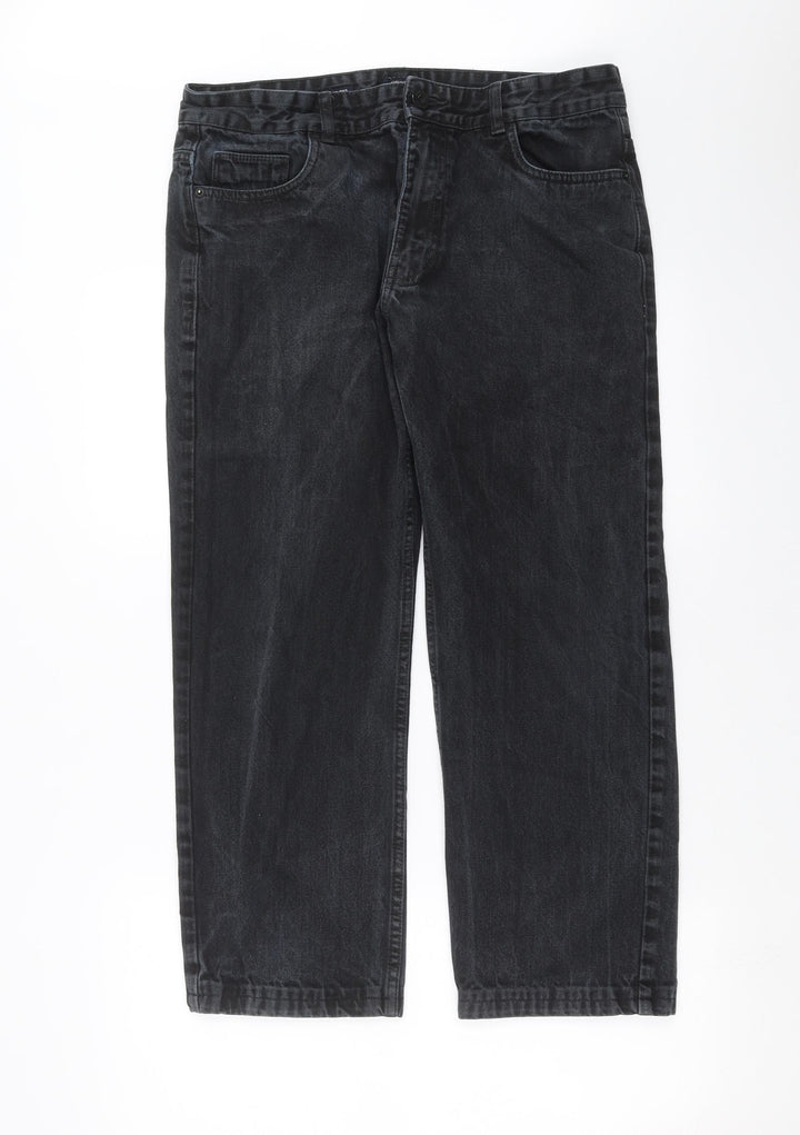 Easy Denim Womens Grey  Denim Straight Jeans Size 34 in L25 in
