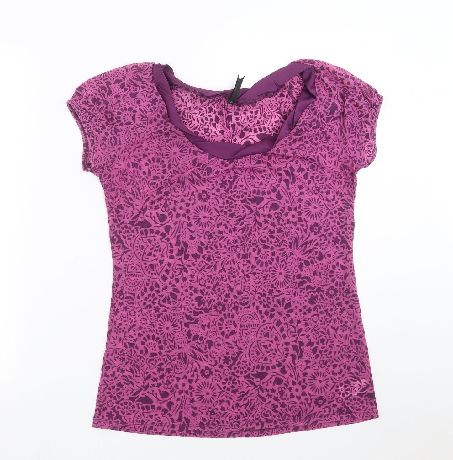 Marks and Spencer Womens Purple Floral  Basic T-Shirt Size 12