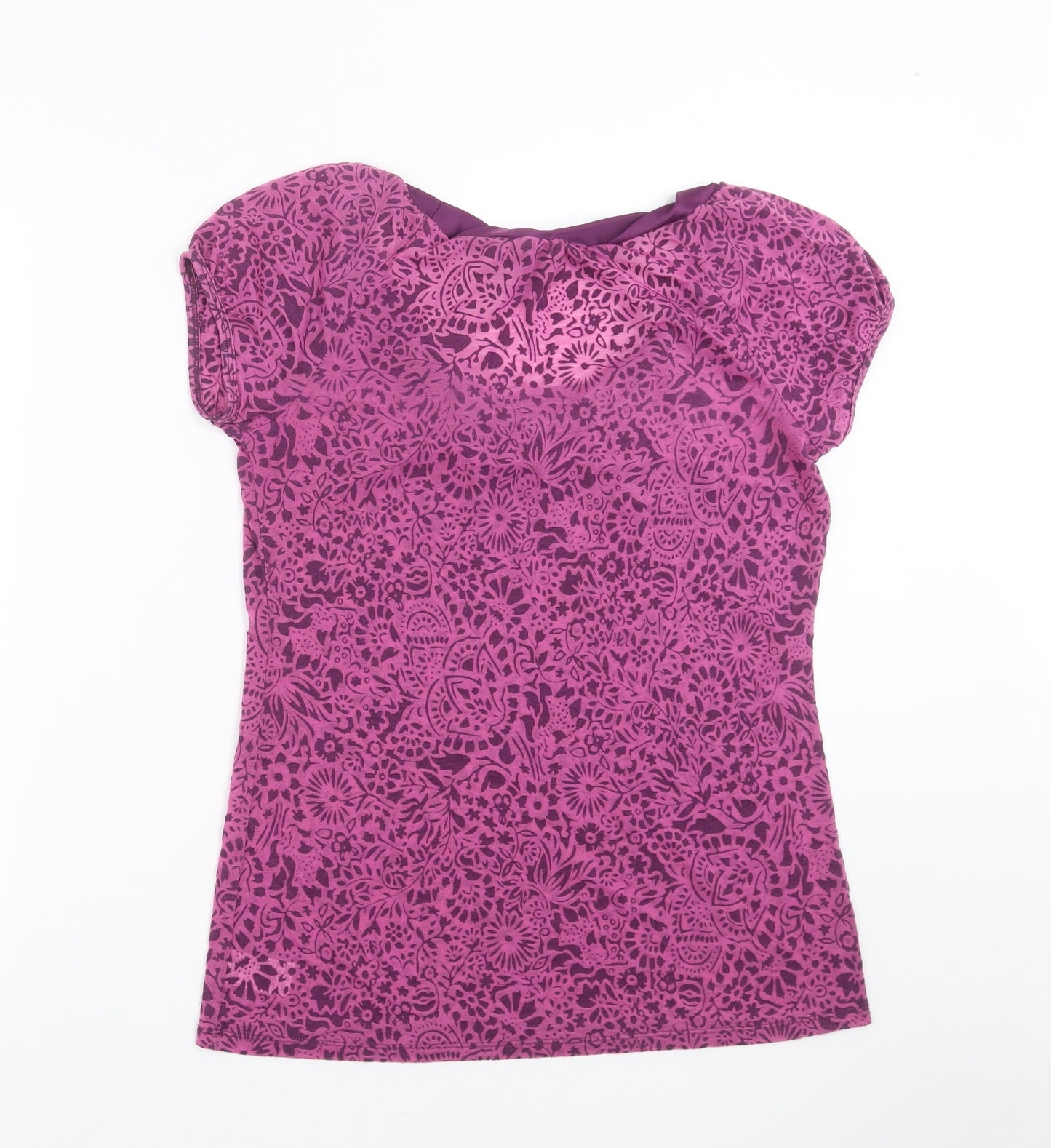 Marks and Spencer Womens Purple Floral  Basic T-Shirt Size 12