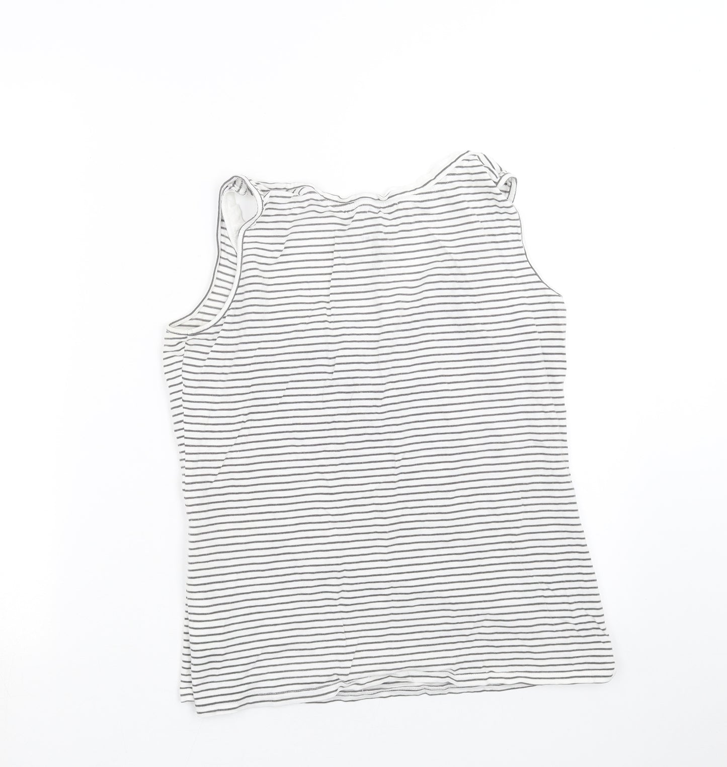 White Stuff Womens White Striped  Basic T-Shirt Size 12