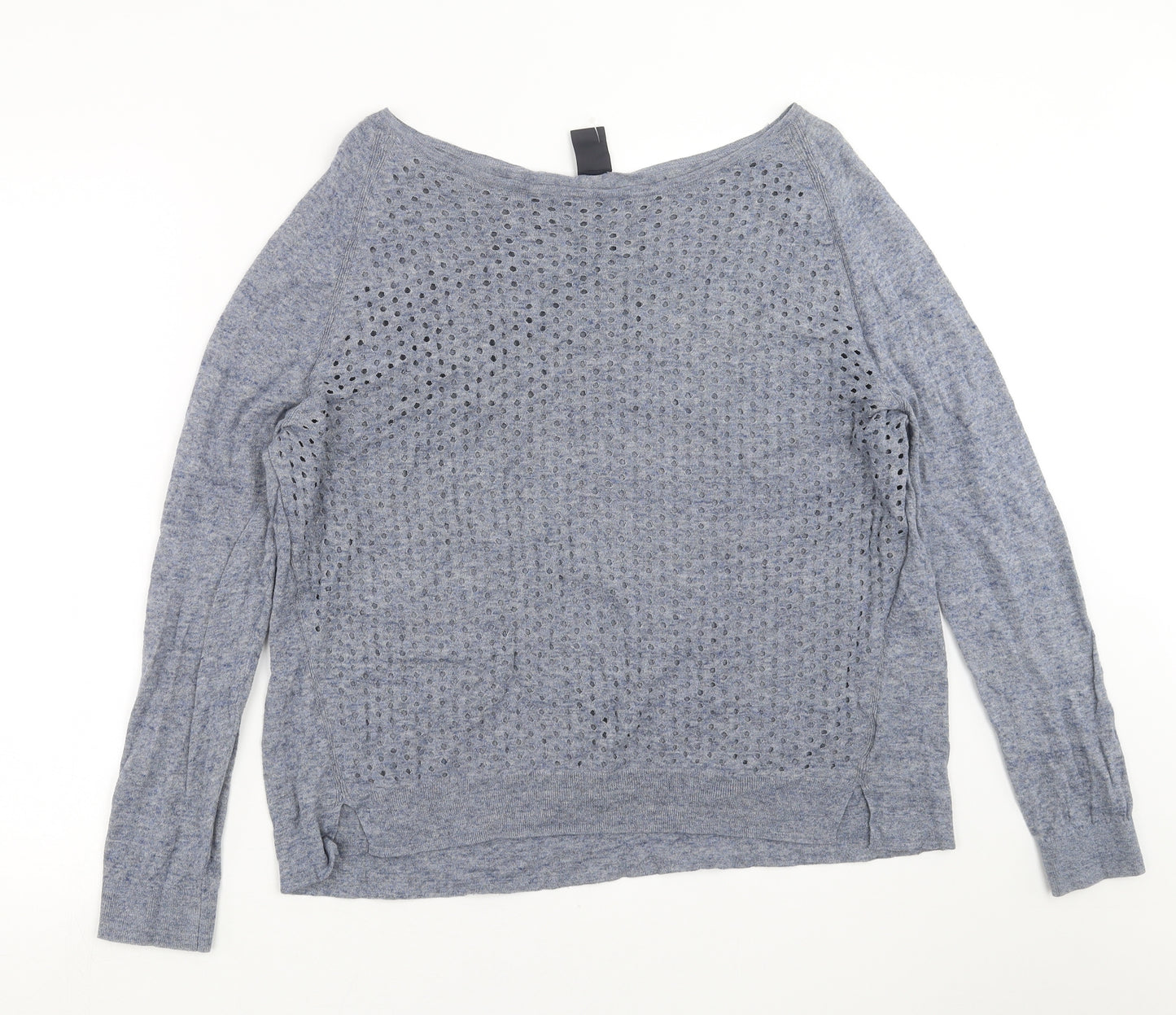 Gap Womens Blue  Knit Pullover Jumper Size M  - cut out dot pattern